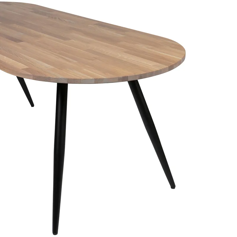 woood Tischplatte Tablo oval 220 x 90 cm Eiche geölt grau Zertifiziert
