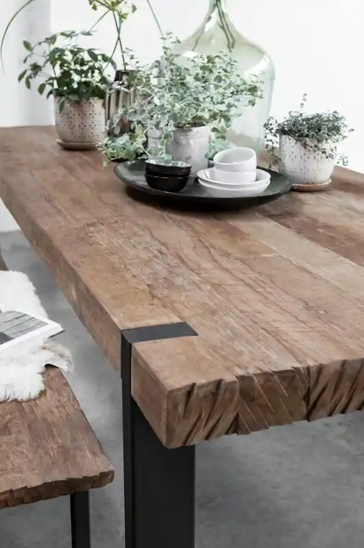 Markenprodukt DTP HOME Esstisch Beam 275 x 100 cm recyceltes Teakholz Metall