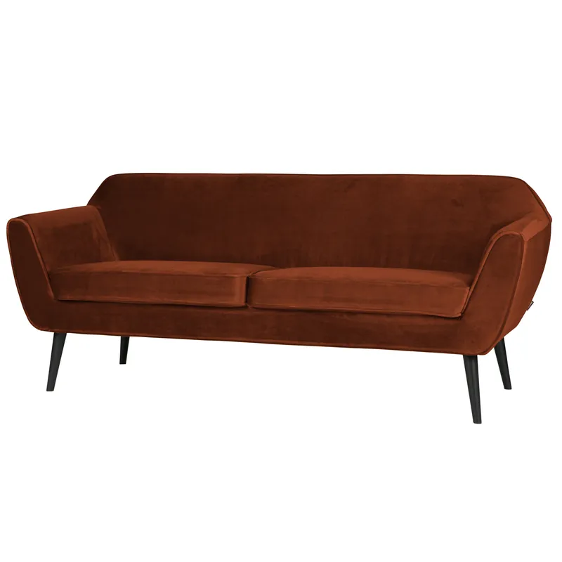 woood 2,5 Sitzer Sofa Rocco Samt rostfarben Top-Seller