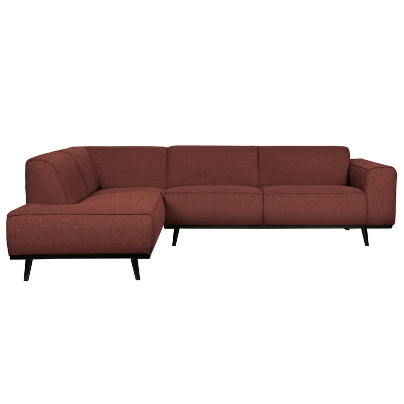 Ecksofa Statement Bouclé Kastanie Longchair links Neu