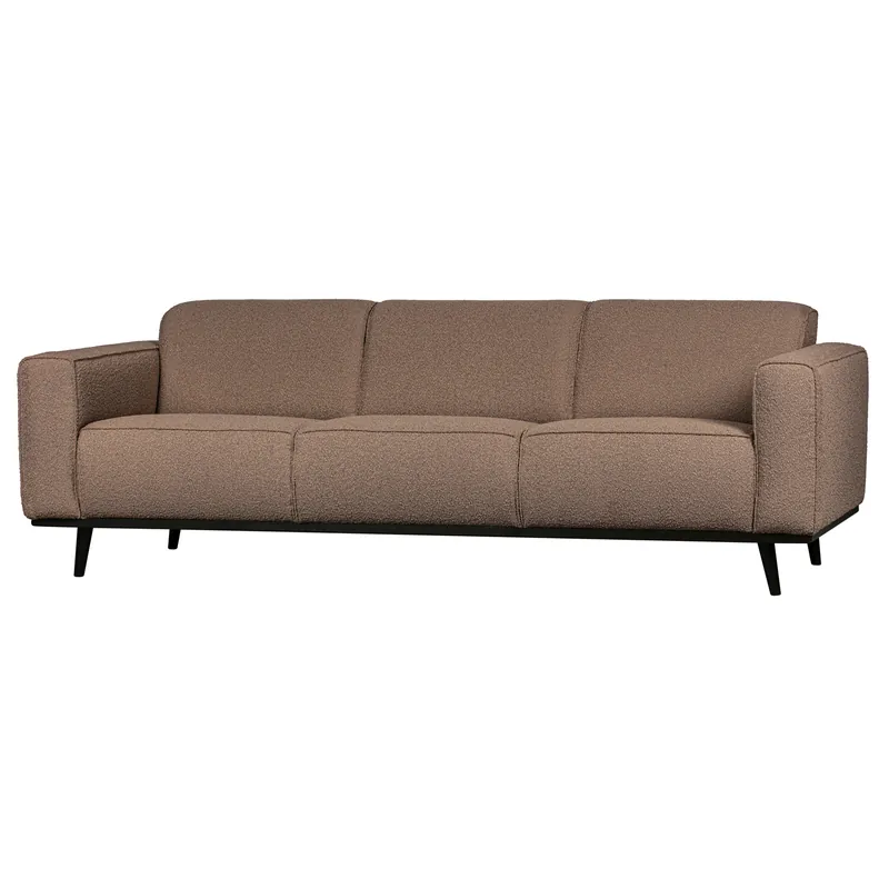 Neue Kollektion Woood 3 Sitzer Sofa STATEMENT Bouclé nougat Couch Garnitur Couchgarnitur