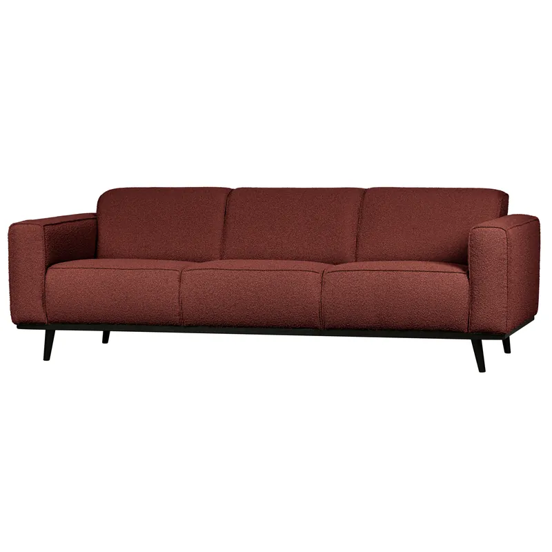 Must-Have 3 Sitzer Sofa STATEMENT Bouclé Kastanie Couch Garnitur Couchgarnitur