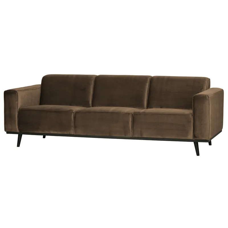 3 Sitzer Sofa STATEMENT Samt taupe Couch Garnitur Couchgarnitur Geprüft