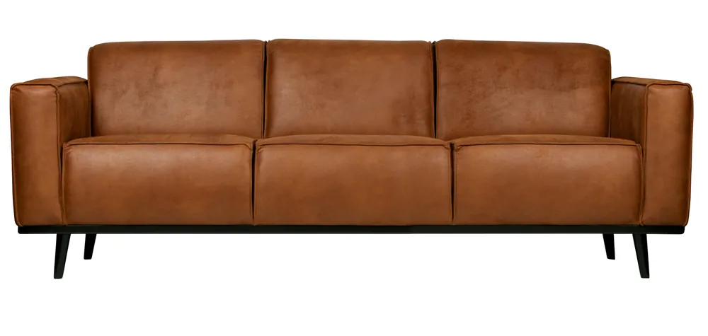 Schneller Versand 3 Sitzer Sofa STATEMENT Eco Leder cognac