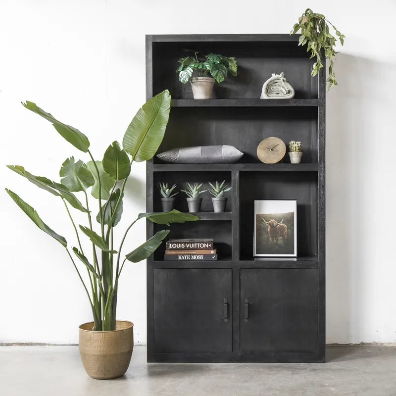 Bücherschrank Xaver B 120 cm Schrank Regal aus Holz schwarz Jetzt Bestellen