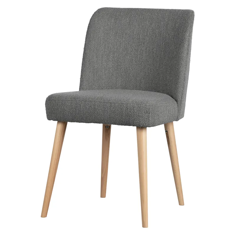 vtwonen 2er Set Esszimmerstuhl Force Bouclé stahlgrau Top-Preis