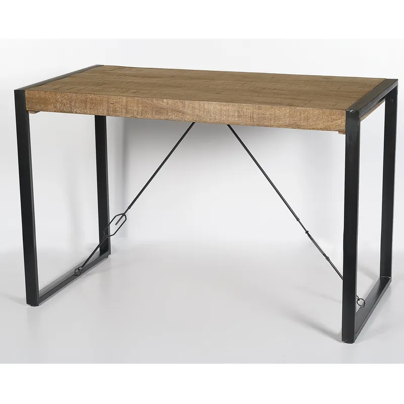 Schneller Versand Bartisch Nairobi 140 x 90 cm Mangoholz Metall schwarz
