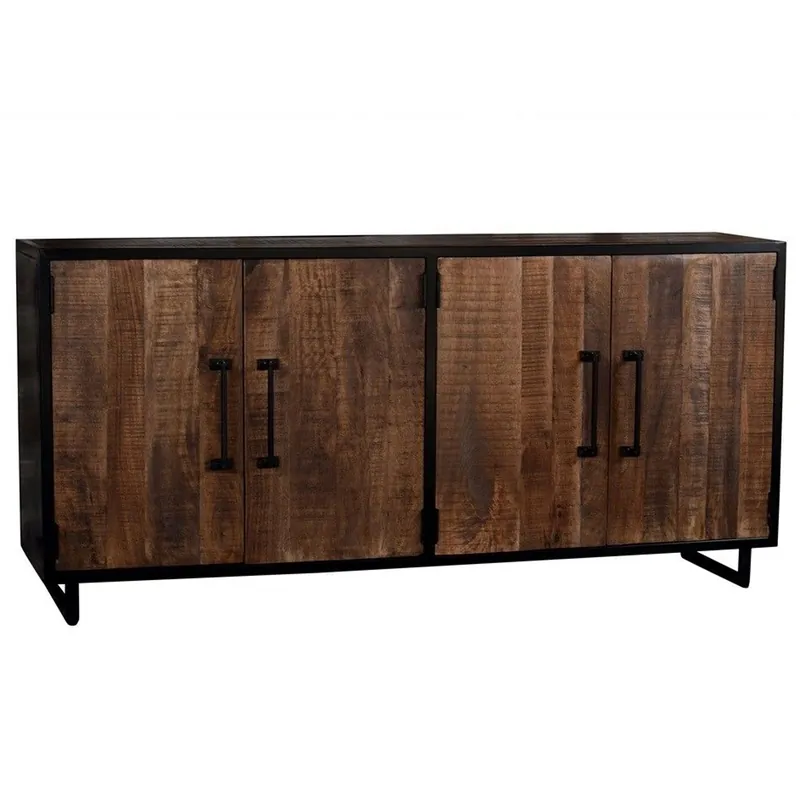 Solange Der Vorrat Reicht Kommode Sideboard Colorado 180 cm Mango Holz Metall schwarz